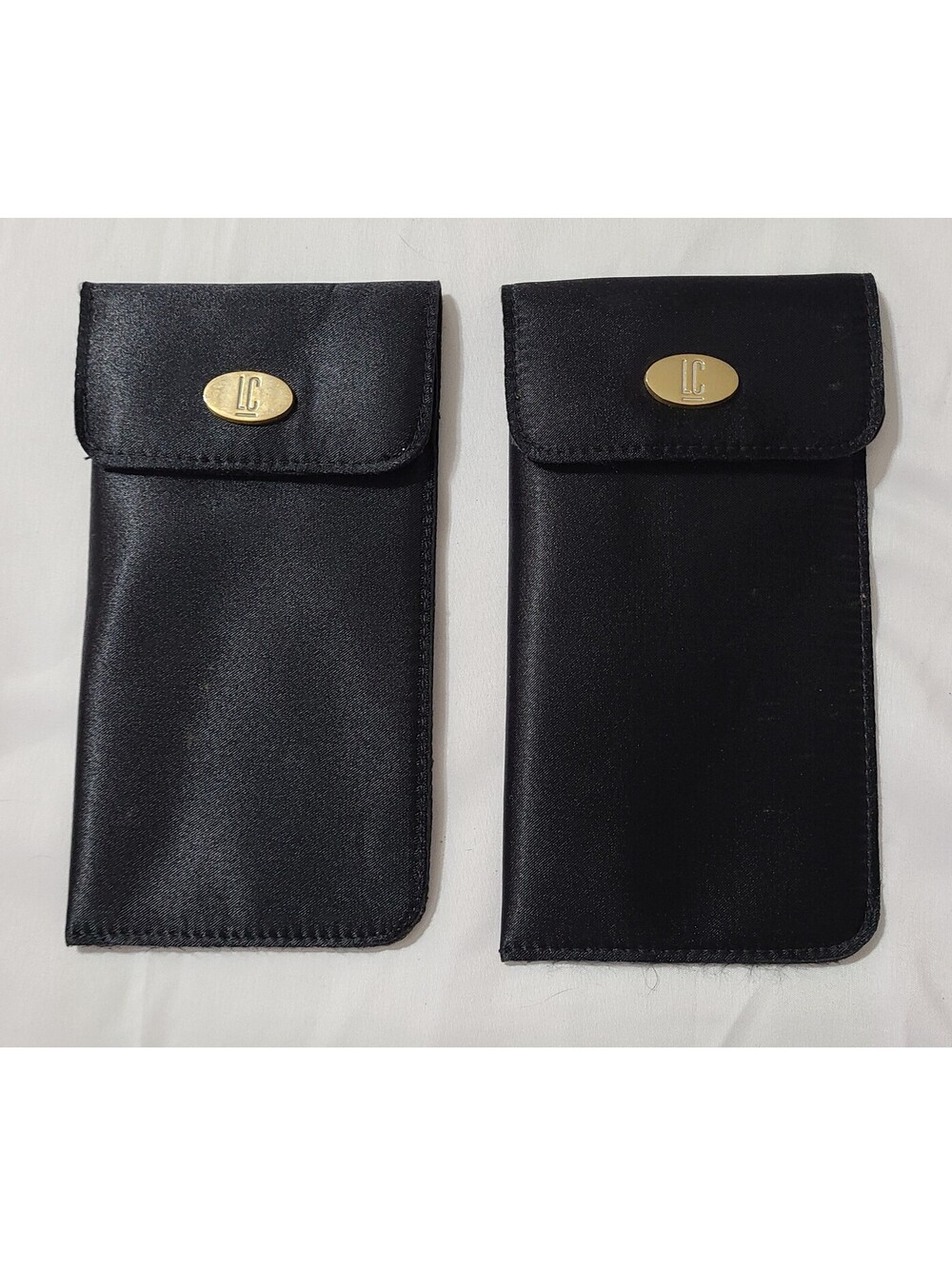 2pk Vtg Liz Claiborne Eyeglasses Cases Sz 7.25"x3.5" Black Sunglasses Pouch EUC